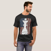 Queen Chess Piece USA Flag Girl Ladies Womens Che Tシャツ (正面フル)