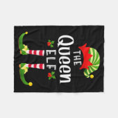 Queen Christmas Elf Matching Pajama X-mas Party  フリースブランケット (正面(横))