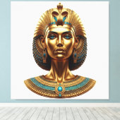 Queen Cleopatra – Golden Pharaonic Canva キャンバスプリント (インサイチュ (ウッドフロア))
