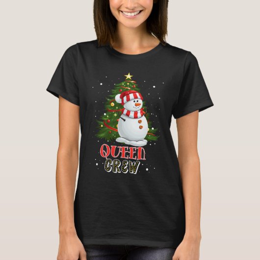 Queen Crew Snowman in Snow Matching Family Christm Tシャツ (正面)