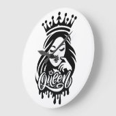 Queen Design – Elegant Royal Crown ラージ壁時計 (傾斜)