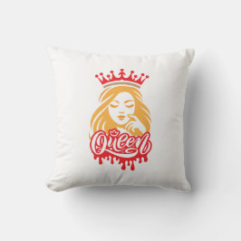 Queen Design – Elegant Royal Crown Typography for クッション
