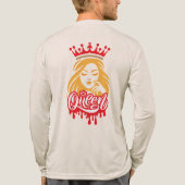 Queen Design – Elegant Royal Crown Typography for  トライブレンドＴシャツ (背面)