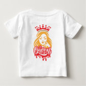 Queen Design – Elegant Royal Crown Typography for  ベビーTシャツ (裏面)