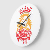 Queen Design – Elegant Royal Crown Typography for  ラージ壁時計 (傾斜)
