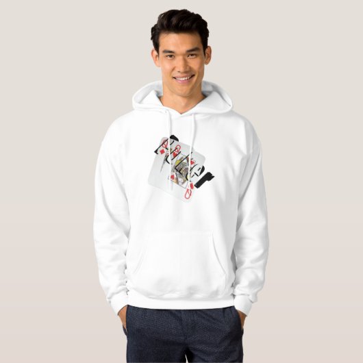Queen Dimensionalトランプのポーカーロゴ、Mens Sweatshirt パーカ (正面フル)