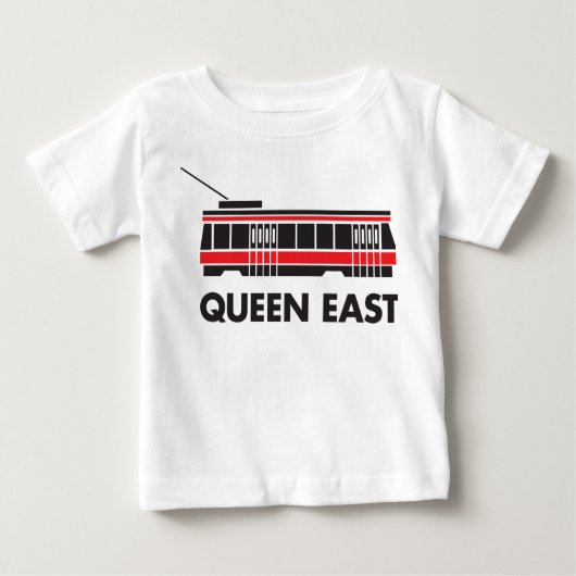 Queen East (Toronto) Streetcar ベビーTシャツ (正面)