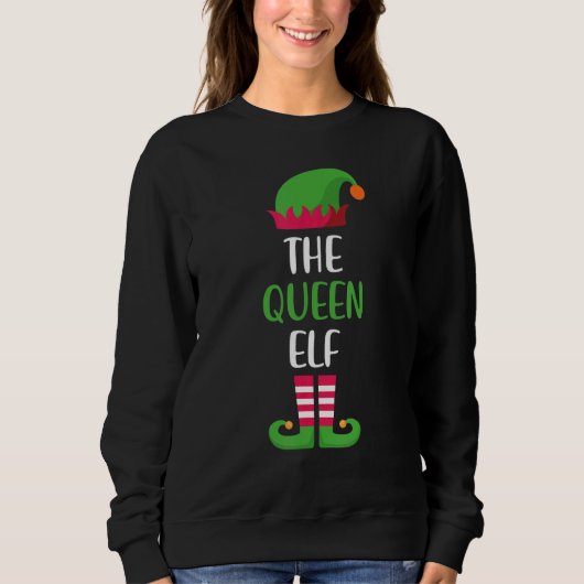 Queen Elf Family Matching Group Christmas Pajama スウェットシャツ (正面)