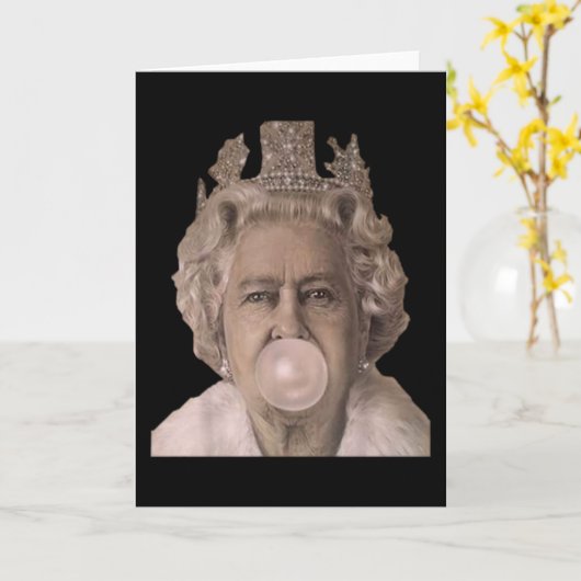 Queen Elithabeth England Uk bubblegum カード (黄色い花)