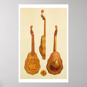 Queen Elizabeth I lute by John Rose, 1580, from 'M ポスター