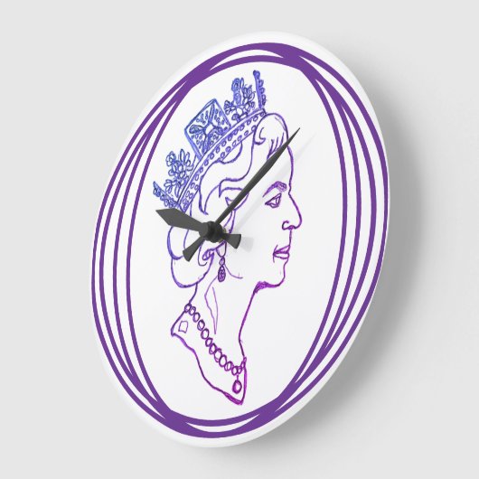 Queen Elizabeth Profile ラージ壁時計 (傾斜)