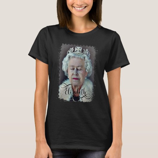 Queen Elizabeth's II British Crown Majesty Queen E Tシャツ (正面)