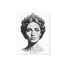 Queen Esther Calligraphy Portrait - Vintage Script