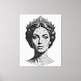Queen Esther Calligraphy Portrait - Vintage Script キャンバスプリント