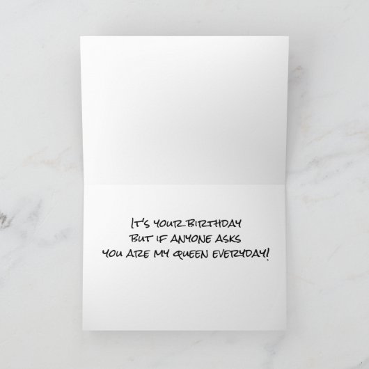 ***QUEEN*** FOR THE DAY (誕生日) カード (内部)