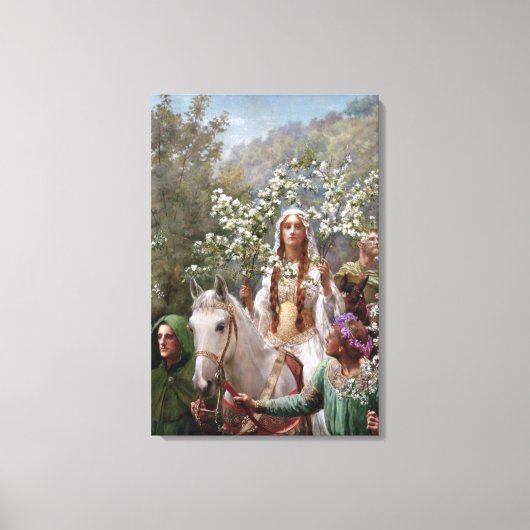 Queen Guinevere's Maying (by John Collier) キャンバスプリント (正面)