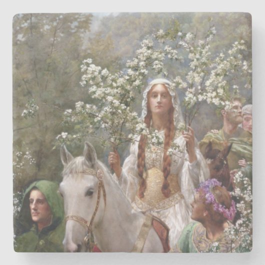Queen Guinevere's Maying (by John Collier) ストーンコースター (正面)