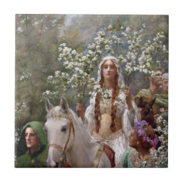 Queen Guinevere's Maying (by John Collier) タイル