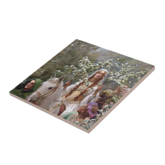 Queen Guinevere's Maying (by John Collier) タイル (側面)