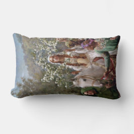 Queen Guinevere's Maying (by John Collier) ランバークッション