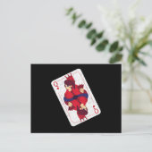 Queen Hearts Playing Cards Casino Poker Game Gift ポストカード (スタンド正面)
