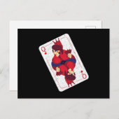 Queen Hearts Playing Cards Casino Poker Game Gift ポストカード (正面/裏面)