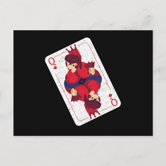 Queen Hearts Playing Cards Casino Poker Game Gift ポストカード (正面)