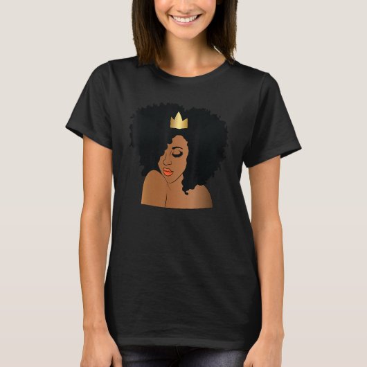 Queen Melanin Black History Month African American Tシャツ (正面)