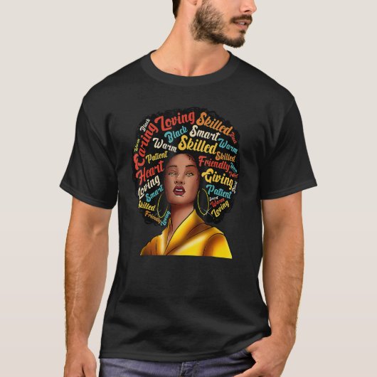 Queen Melanin Black History Month Afro African Pri Tシャツ (正面)