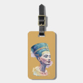 Queen Nefertiti水彩画 – エジプト美術 ラゲッジタグ (正面縦)