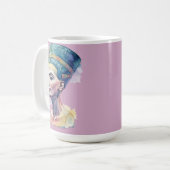 Queen Nefertiti Watercolor Mug – Egyptian Art コーヒーマグカップ (正面左)