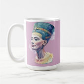 Queen Nefertiti Watercolor Mug – Egyptian Art コーヒーマグカップ (左)