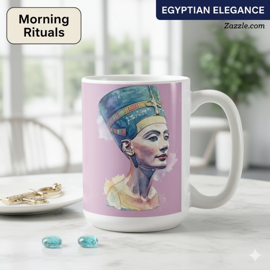 Queen Nefertiti Watercolor Mug – Egyptian Art コーヒーマグカップ