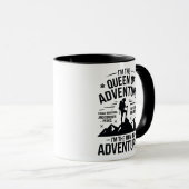 Queen of Adventure Hiking Mum Typography Design マグカップ (正面右)