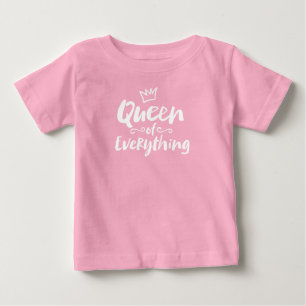 QUEEN of allyth – ホワイトブラおもしろいシレタリング ベビーTシャツ