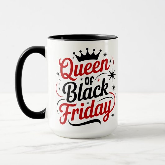 Queen of Black Friday Shopping マグカップ (左)