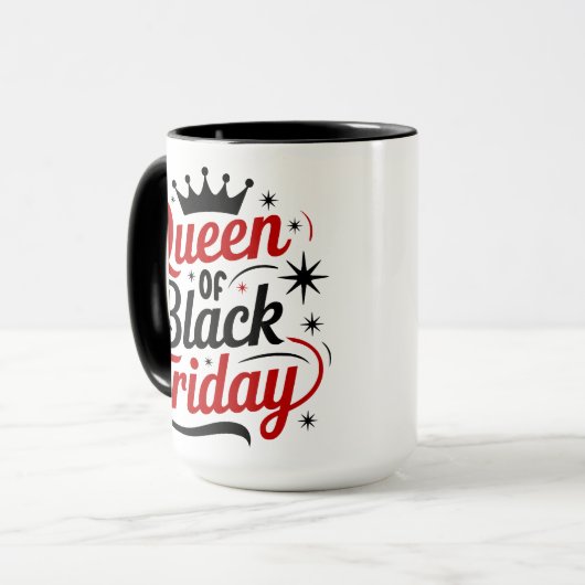 Queen of Black Friday Shopping マグカップ (正面左)