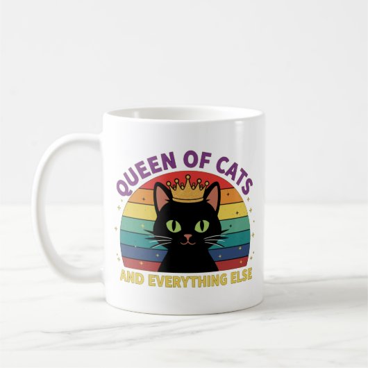 Queen of Cats コーヒーマグカップ (左)