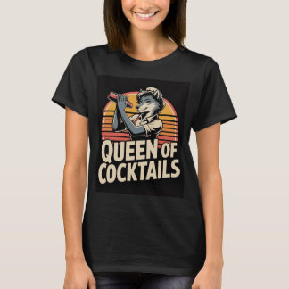 Queen of CocQueen of Coktails Wolf Bartender Shirt Tシャツ