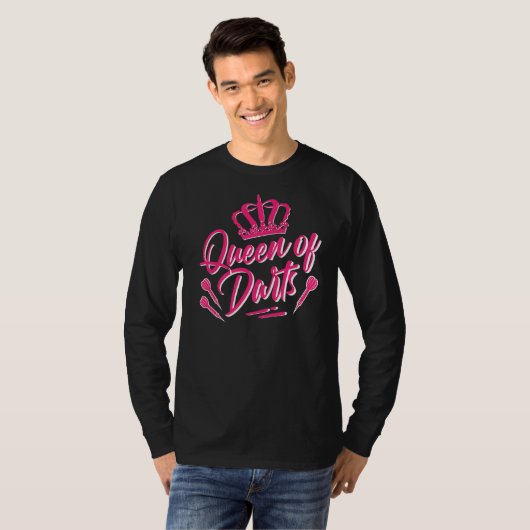 Queen of Darts - Funny Dart Arrows Set Dart Player Tシャツ (正面フル)