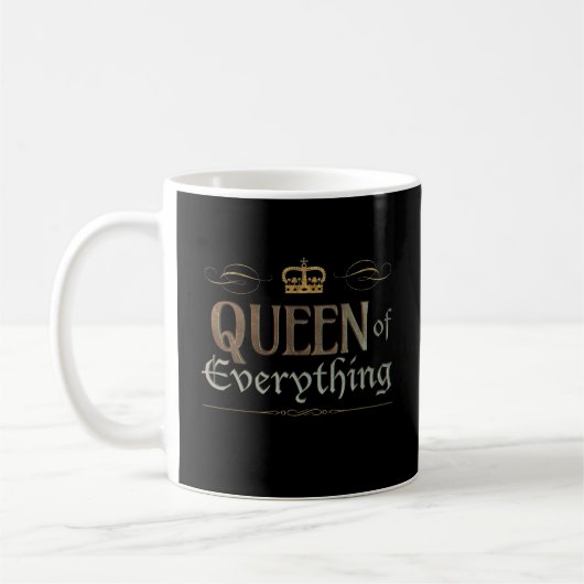 QUEEN of Everything -ボス中世王室の王冠 コーヒーマグカップ (左)