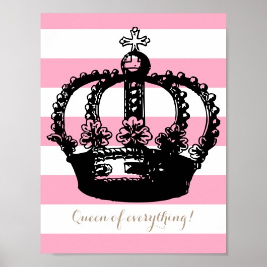 Queen of Everything Striped Crown Poster ポスター (正面)