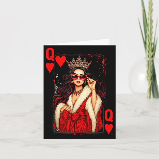 Queen Of Heart Playing Card Love Valentine Outfit カード (正面)