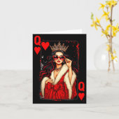 Queen Of Heart Playing Card Love Valentine Outfit カード (黄色い花)