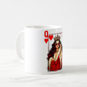Queen Of Heart Playing Card Love Valentine Outfit  コーヒーマグカップ (正面左)