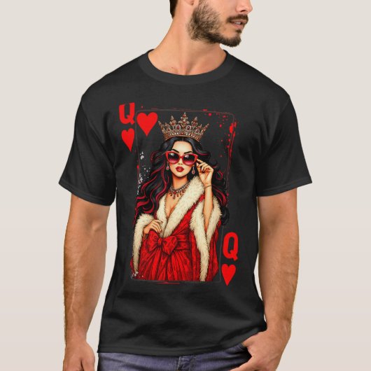 Queen Of Heart Playing Card Love Valentine Outfit  Tシャツ (正面)