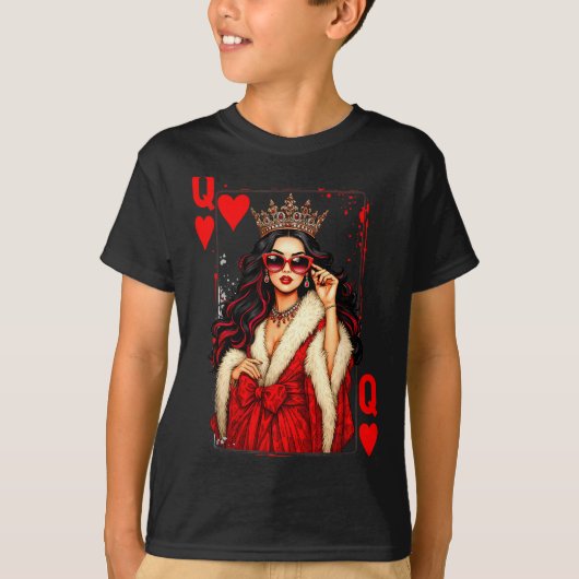 Queen Of Heart Playing Card Love Valentine Outfit  Tシャツ (正面)