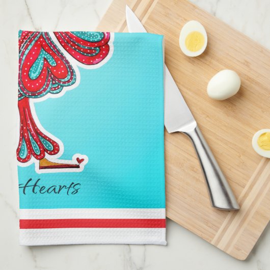 Queen of Hearts  キッチンタオル (四つ折り)