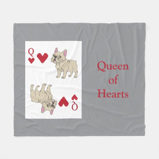 Queen of Hearts フリースブランケット (正面(横))
