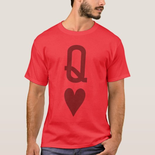 Queen of Hearts and King of Hearts Couples Matchin Tシャツ (正面)